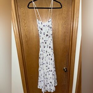 Urban Outfitters White Floral Tiered Midi Dress Size L